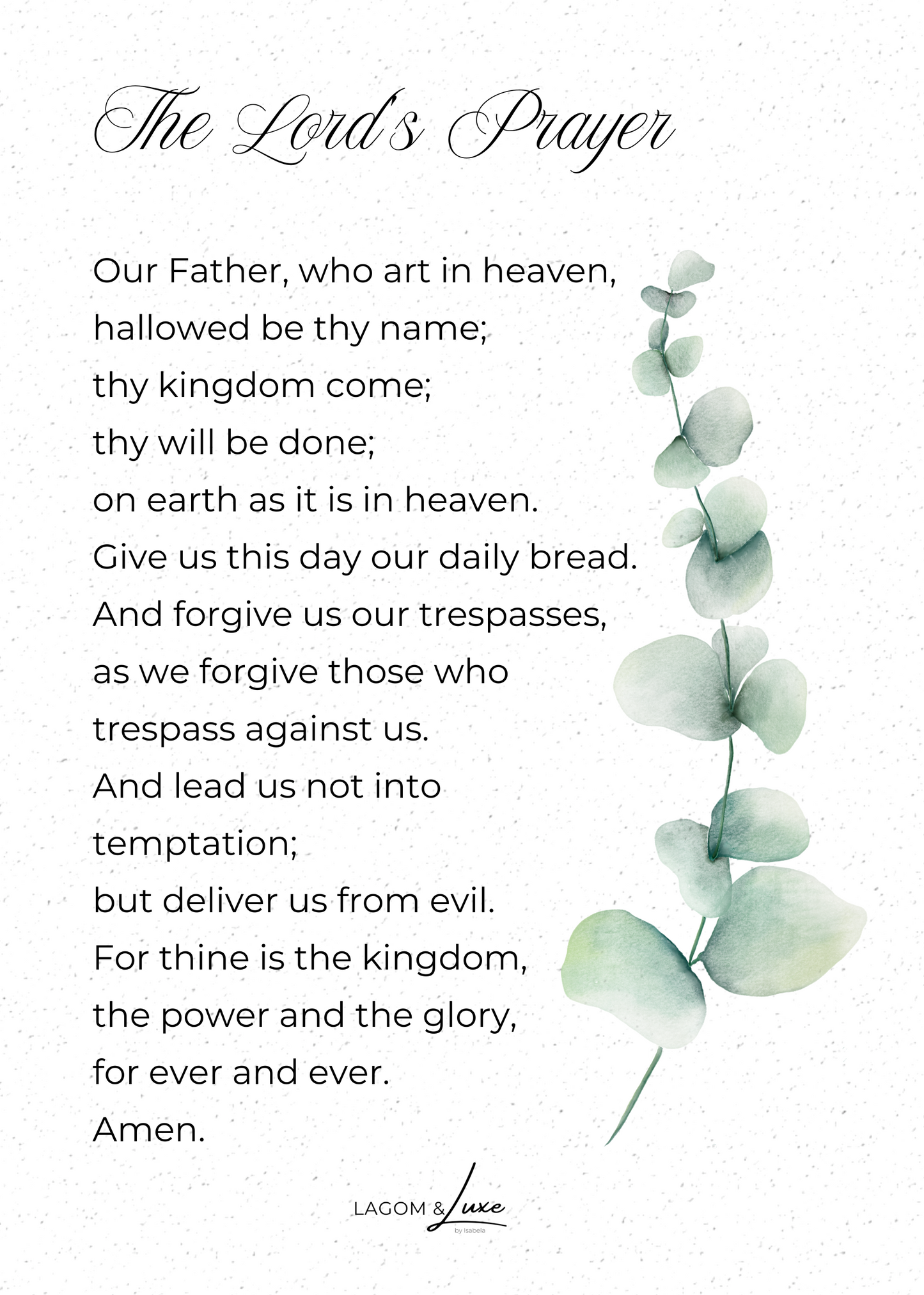 The Lords Prayer: FREEBIE- Digital Download Only