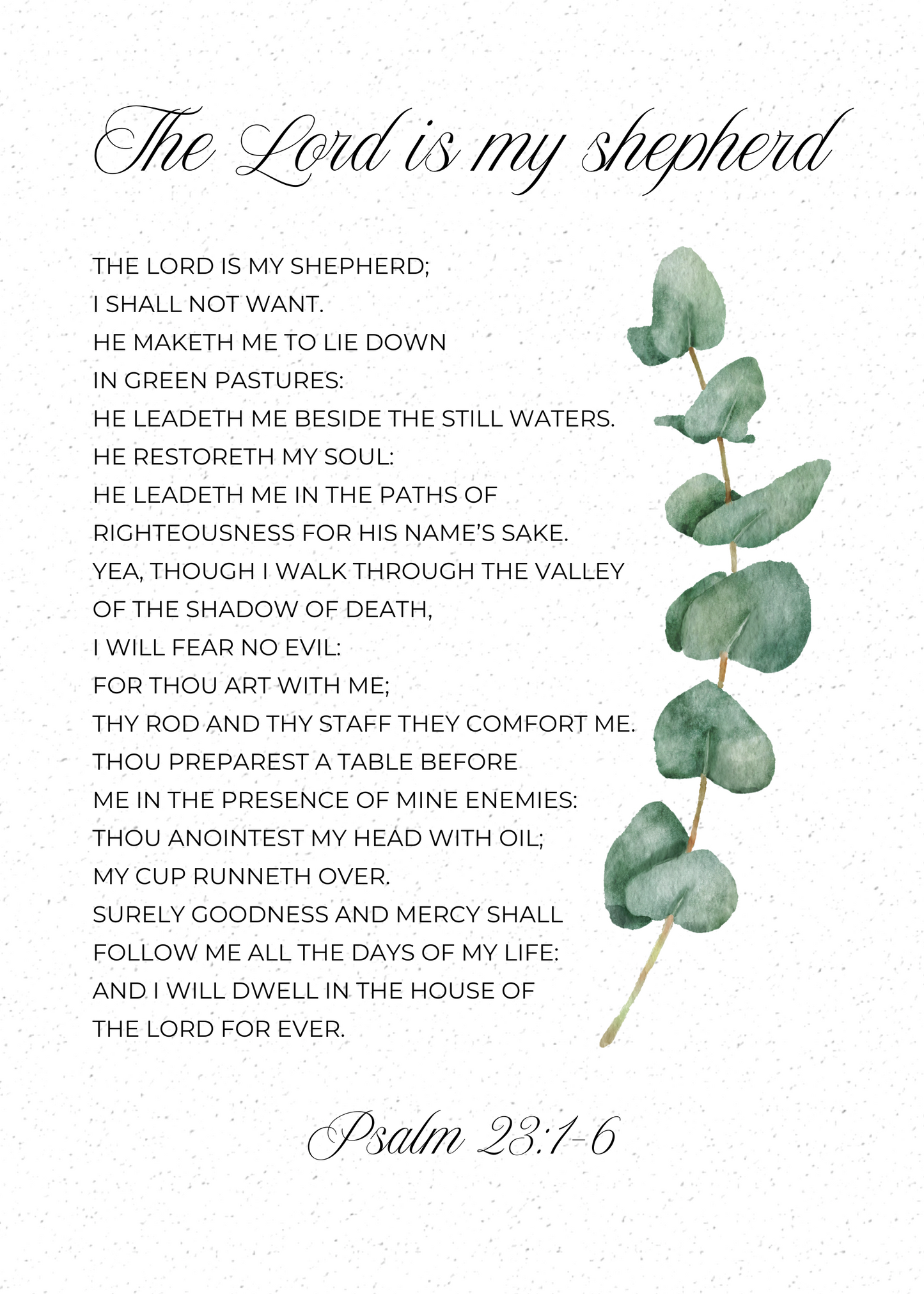 The Lord is my shepherd: Digital Download Only