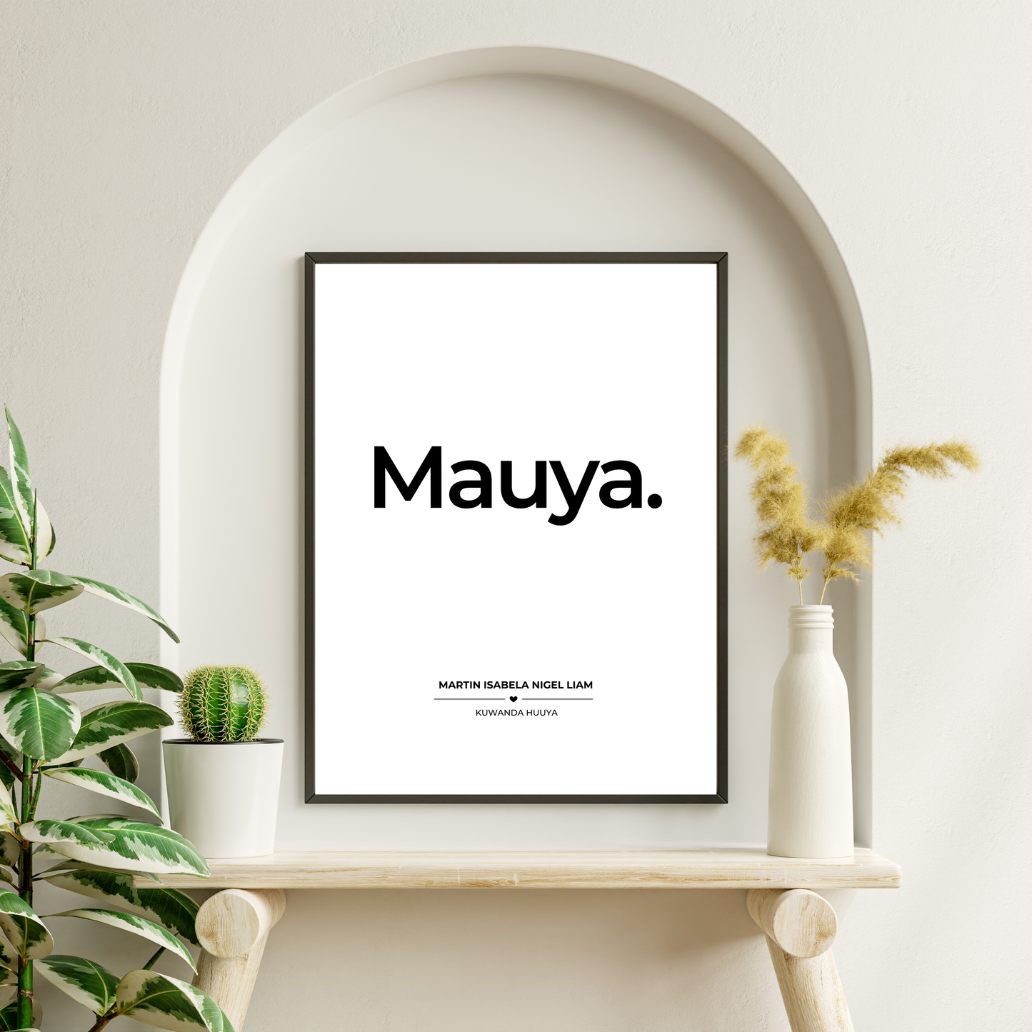 Mauya Wall Poster - Zimbabwean Welcome (White) (50x70 cm)