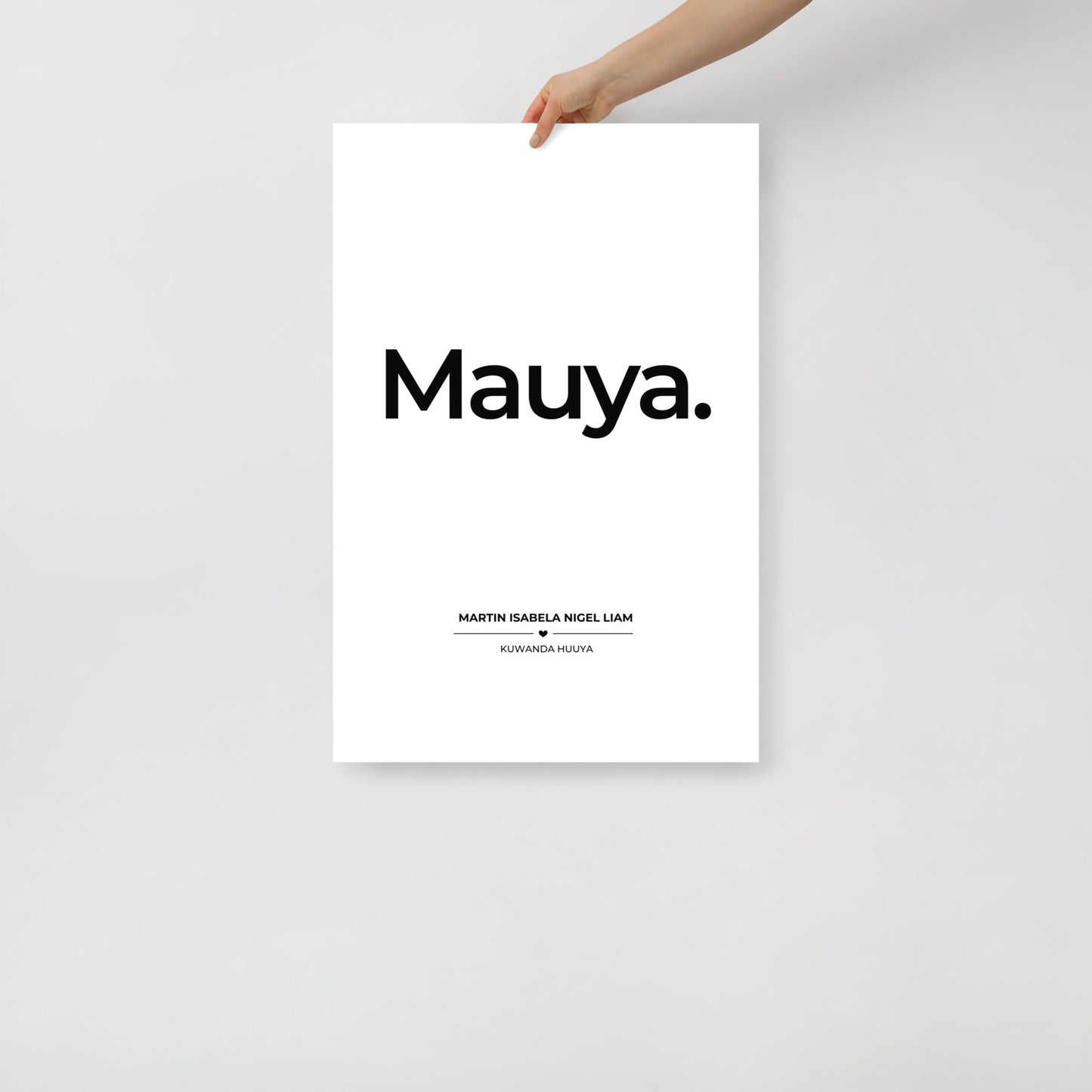 Mauya Wall Poster - Zimbabwean Welcome (White) (50x70 cm)