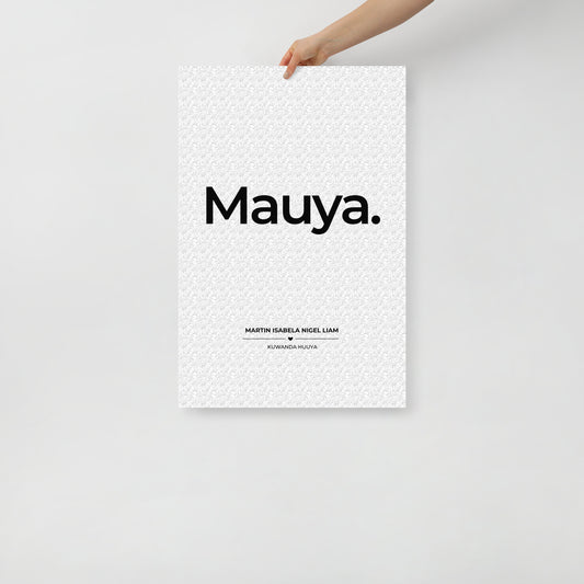 Mauya Wall Poster - Zimbabwean Welcome (Lily background) (50x70 cm)